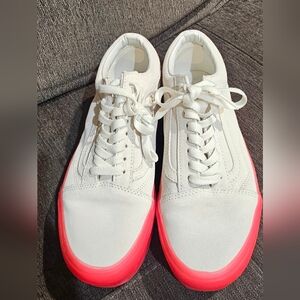 Vans White and Pink Women's Sneakers